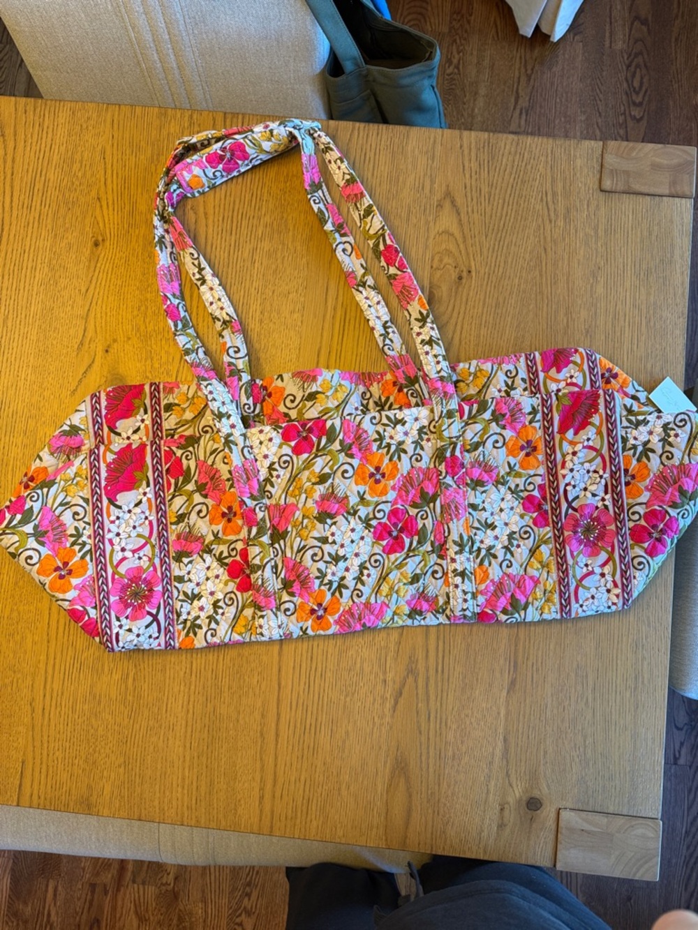 New Retired Vera Bradley Tea Garden Quilted Floral Tote Bag